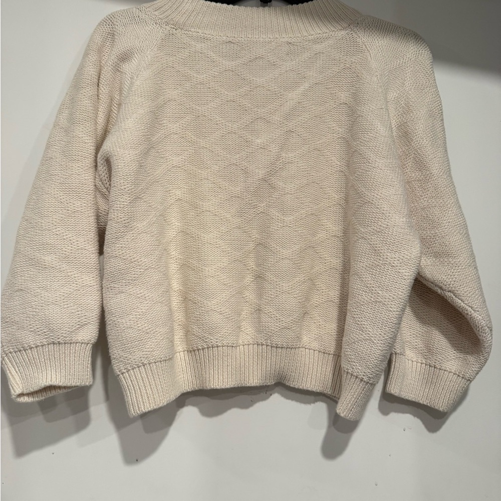 Wol Hide Diamond Stitch Textured Organic Cotton Sweater Size S/M — image 3 of 6